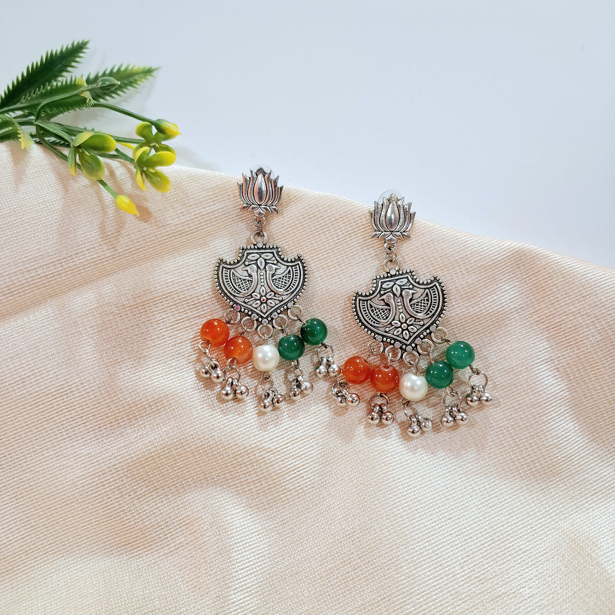 Triranga Oxidised Earrings