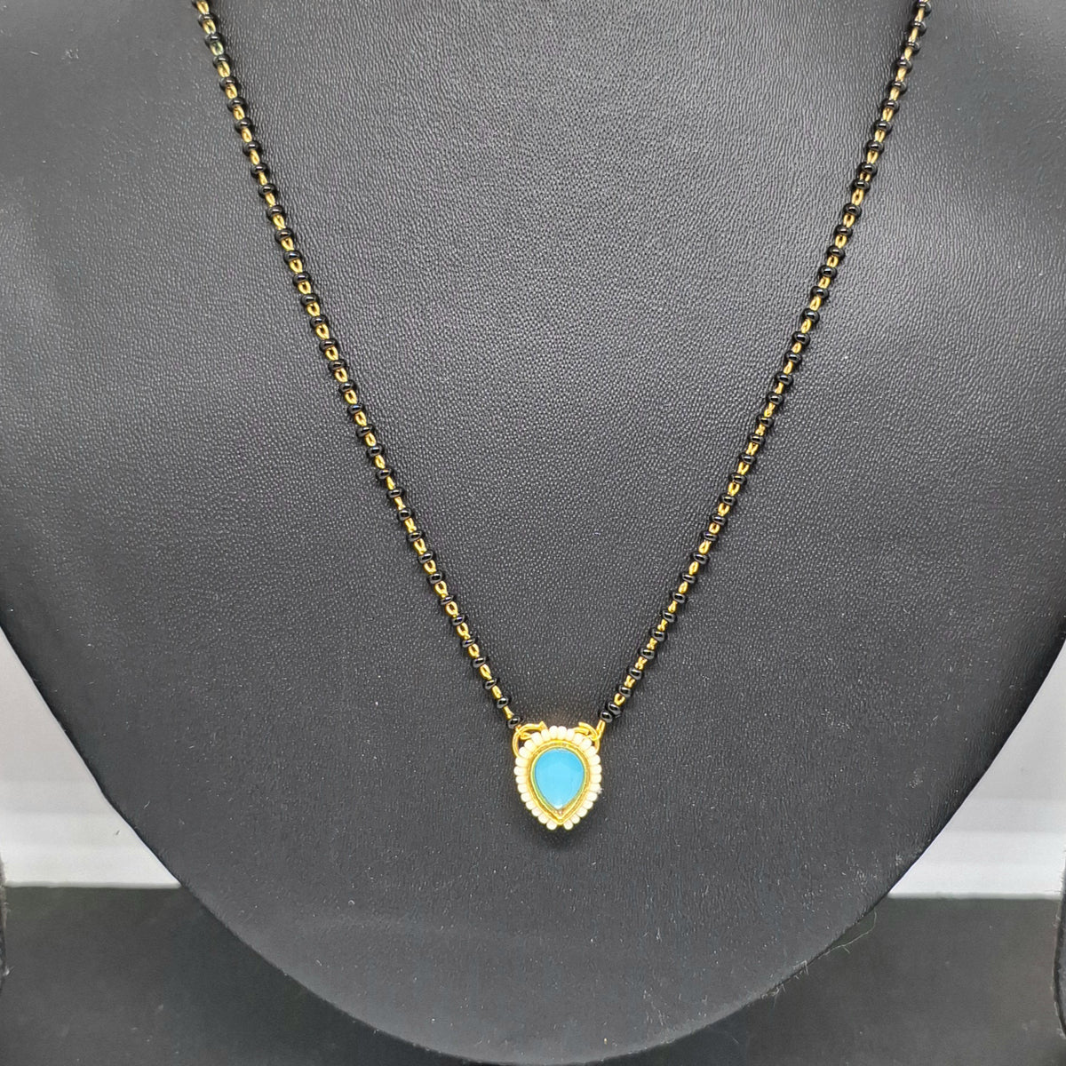 Sky Blue Kundan Mangalsutra