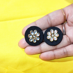 Black Fabric Earrings