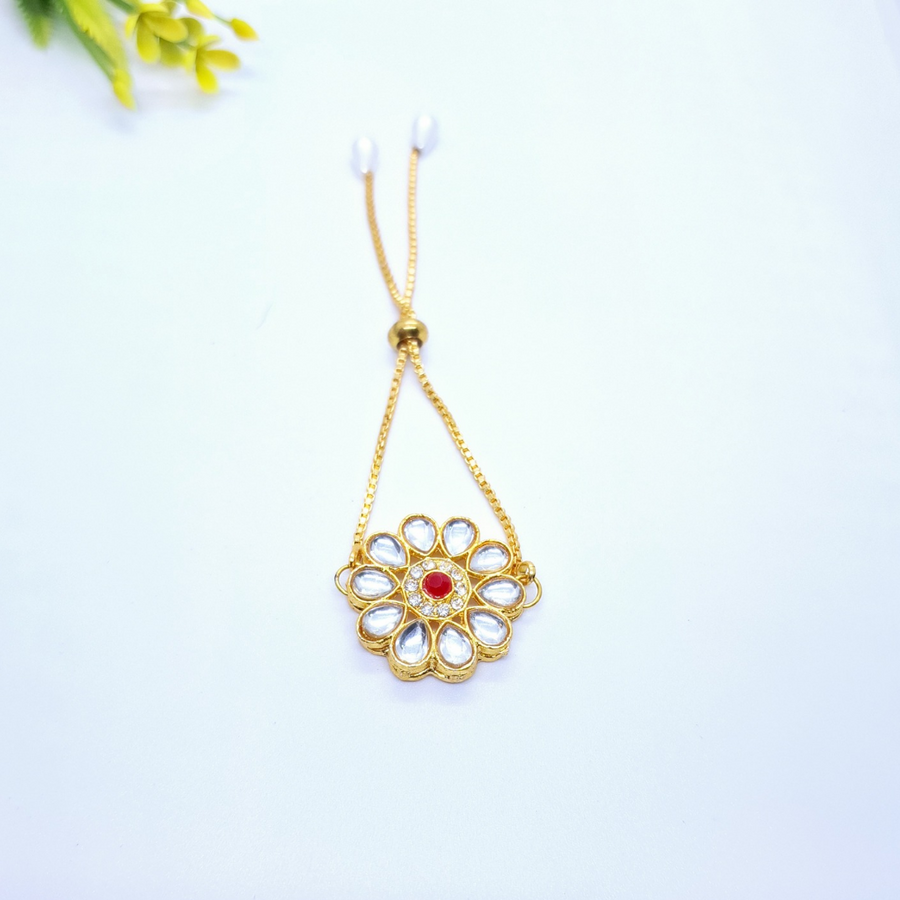 Pink Kundan bracelet