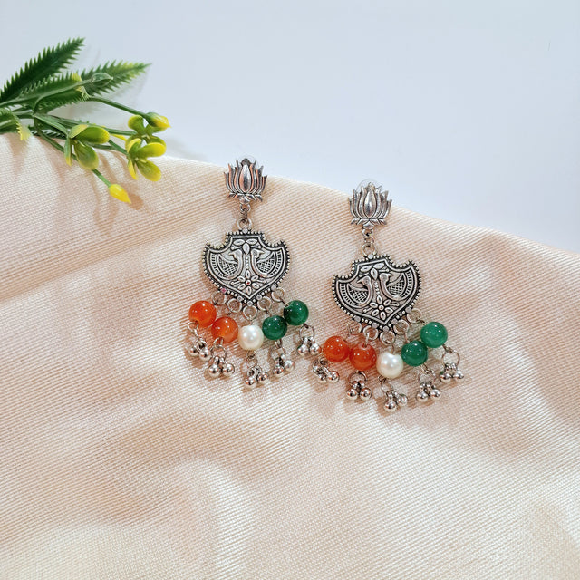 Triranga Oxidised Earrings