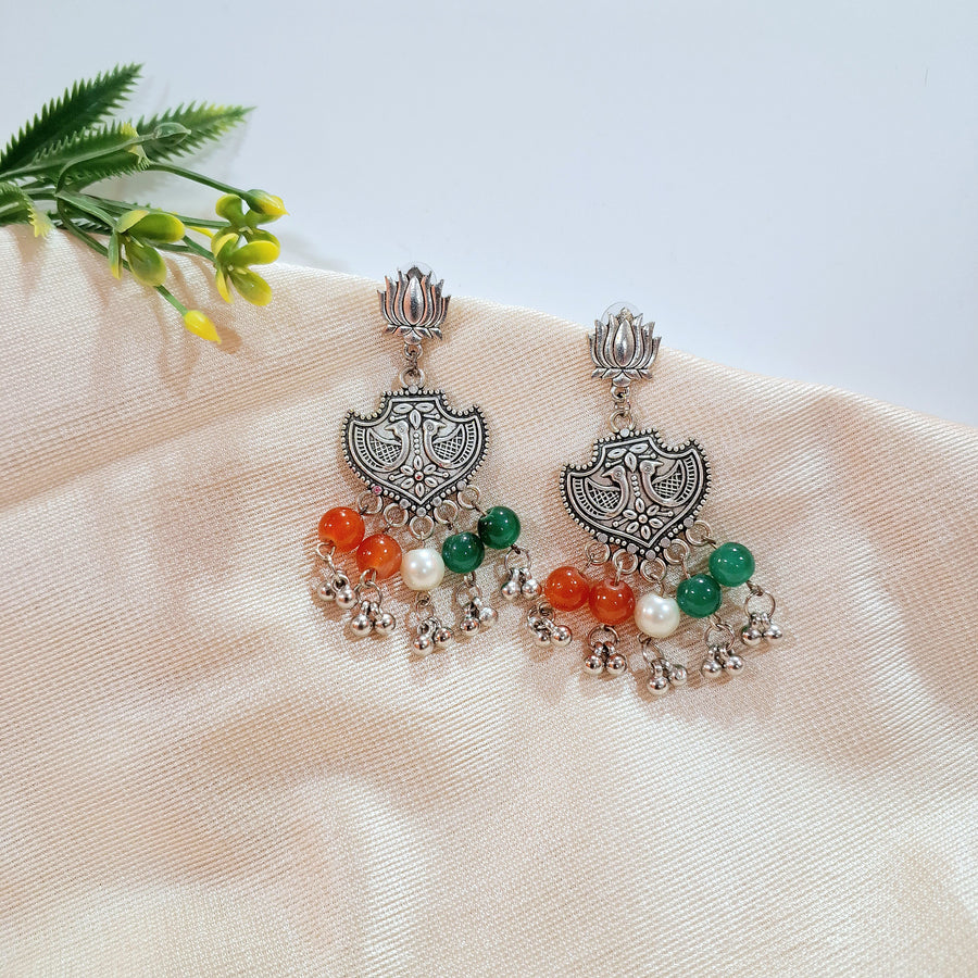Triranga Oxidised Earrings