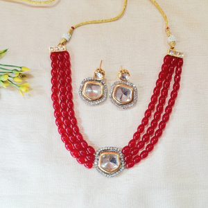 Red Kundan necklace