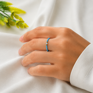 Sky Blue Seed Beads Ring