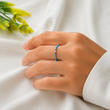 Sky Blue Seed Beads Ring