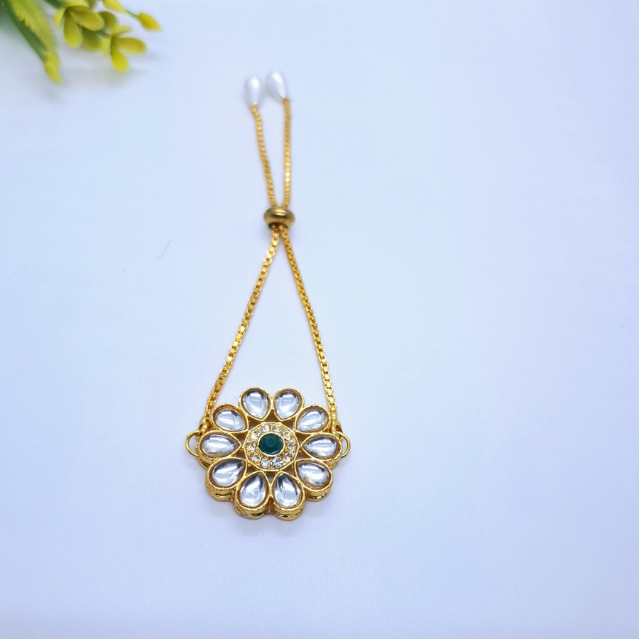 Green Kundan Bracelet