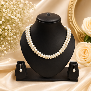 Two Layer Off White Beads Necklace