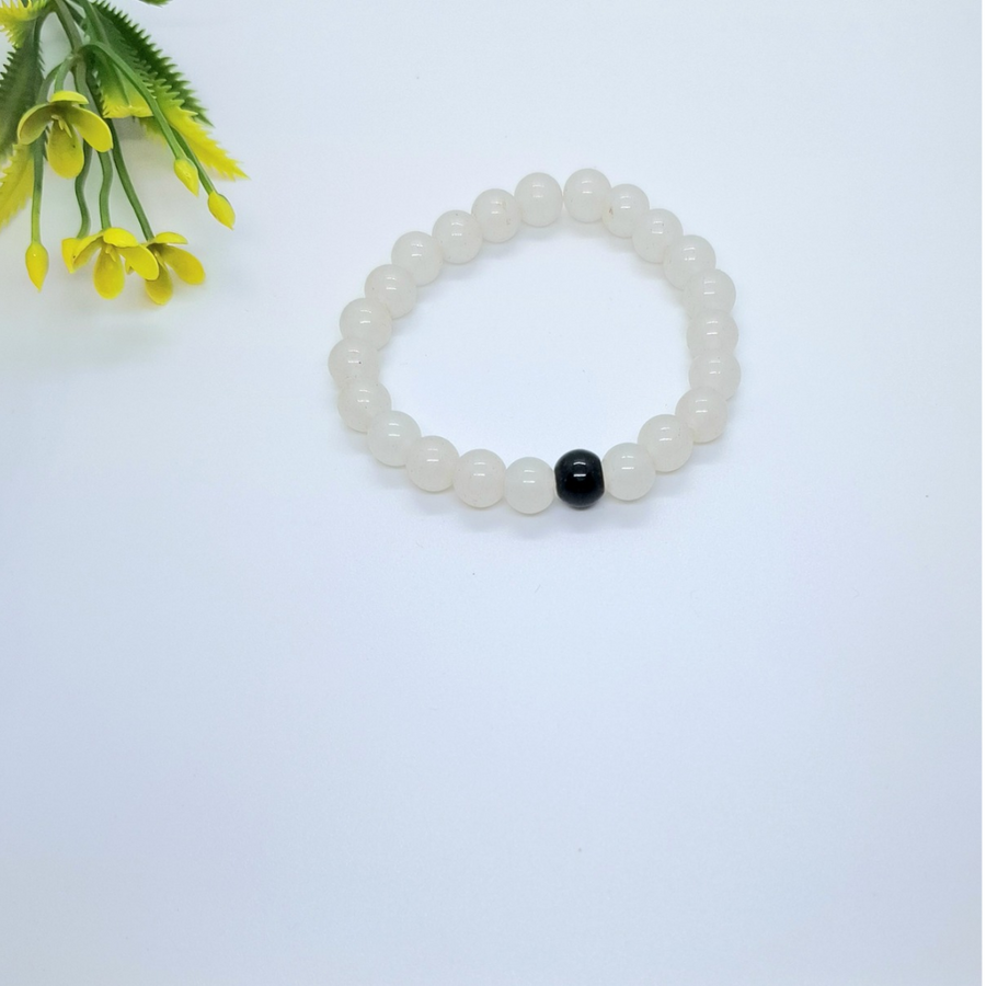 White Black Beads Bracelet