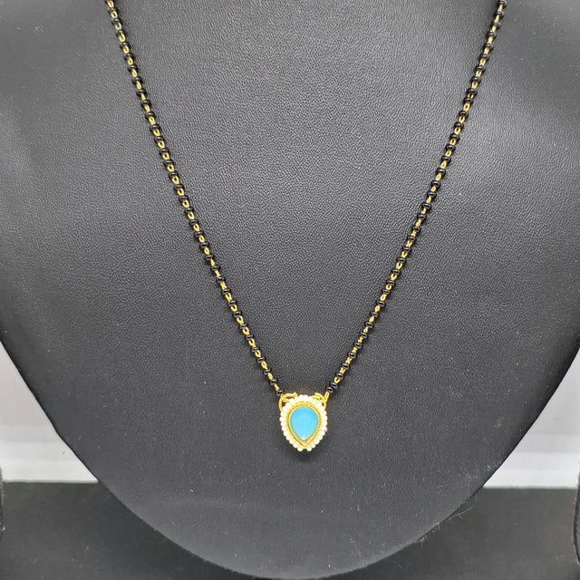 Sky Blue Kundan Mangalsutra