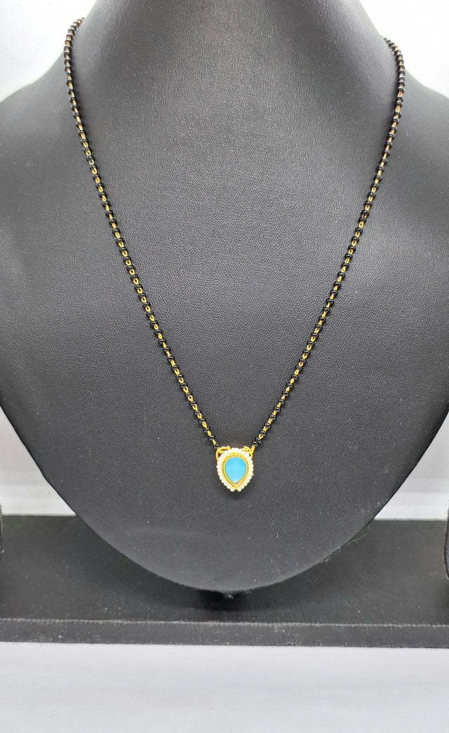 Sky Blue Kundan Mangalsutra