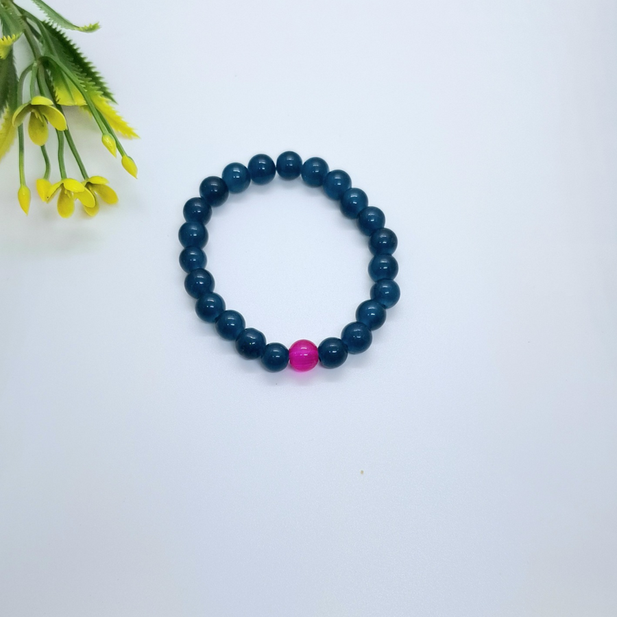 Blue and Pink Beads Bracelet